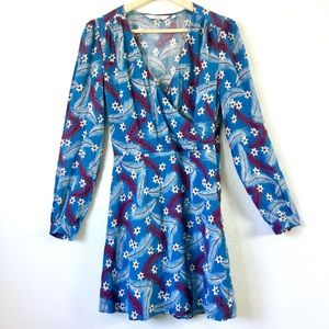 SOLD & Other Stories Blue Floral Feather Mini Dress 2